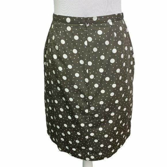 Boden Gray White Polka Dot Cotton A Line Skirt - Picture 7 of 9